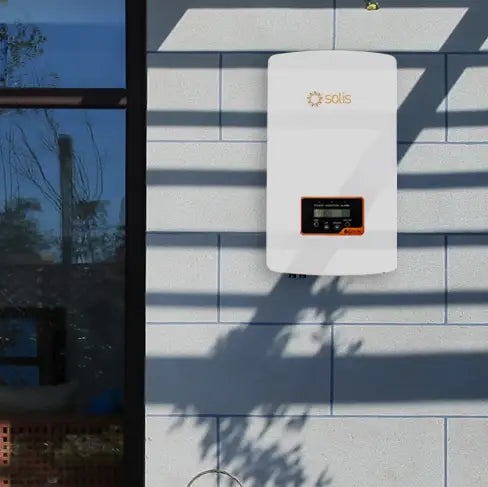 Solis power inverter installed on an external wall